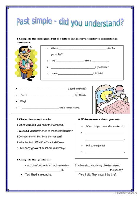 Image result for Past Simple Test Printable