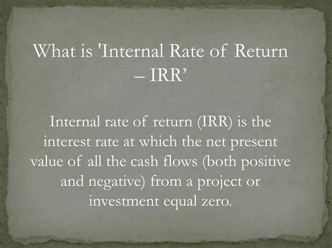 Image result for Internal Rate OT Return
