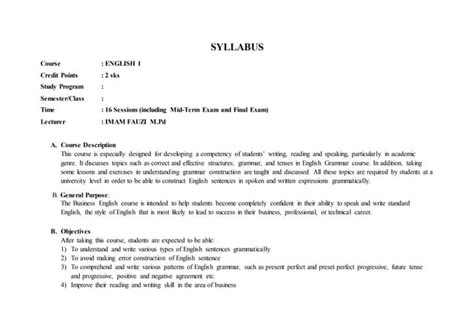 Image result for Learning English Class Syllabus