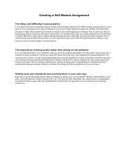 Image result for Creating the Self Module Assignment