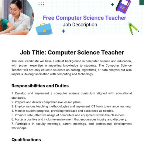 Image result for Computer Science Instructor Work History Template