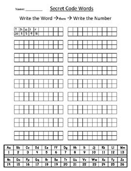 Afbeeldingsresultaten voor Secret Code Worksheet with Answer