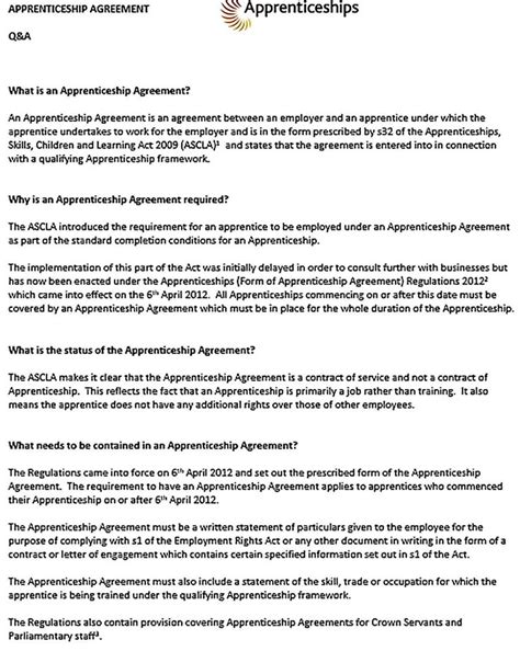 Image result for Apprenticeship Contract Example