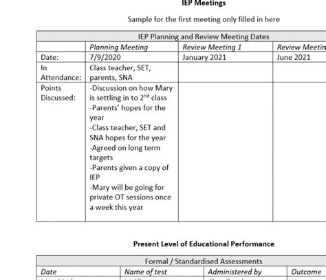 Image result for IEP Plan Expample