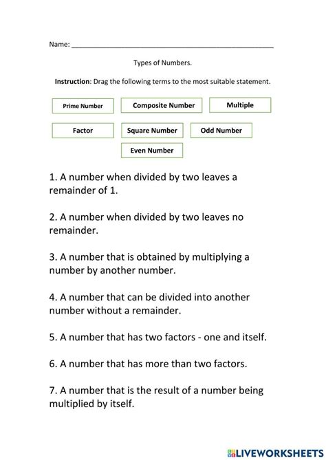 Worksheet On Types of Numbers に対する画像結果