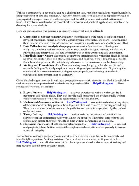 Image result for Geography Coursework Examples