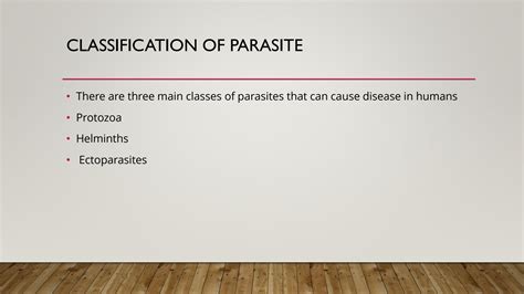 Image result for Parasite Classification Chart