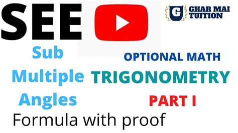 Image result for Trignometry Formula Sub Multiple