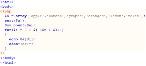 Toradh íomhá ar Various Related Function of Array in PHP