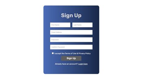 Sample Sign Up Page Code に対する画像結果