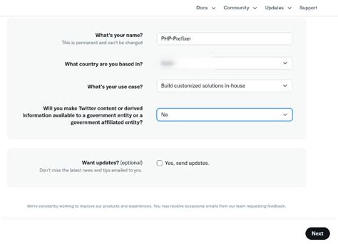 Image result for Twitter Developer Account Creation Sample Screenshot