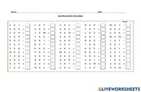 Toradh íomhá ar Challenging Multiplication Worksheets
