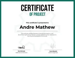 Toradh íomhá ar Certificate for Project