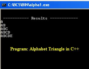 Image result for C# Program to Print Alphabet Triangle