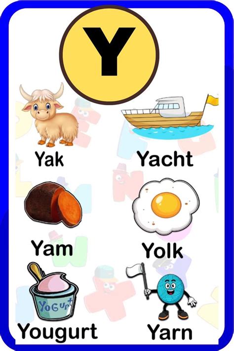 Image result for Y Words for Kids