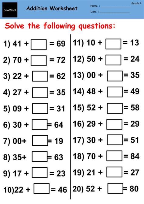 Image result for 4th Grade Math Worksheets Addition