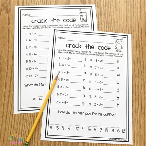 Cracking the Code Worksheet に対する画像結果