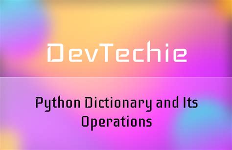Dictionary Python Operations に対する画像結果
