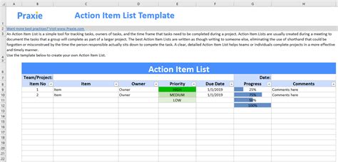 Image result for Action Items List Example with Image
