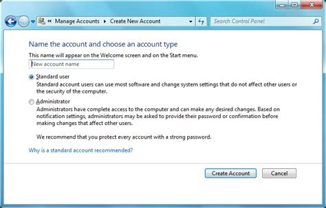 Image result for Windows 7 Control Panel User Accounts