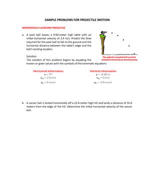 Image result for Projectile Motion Easy Problem Set