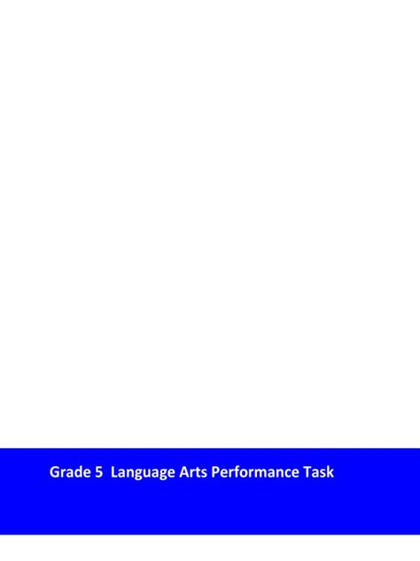 Toradh íomhá ar Language Arts Performance Task