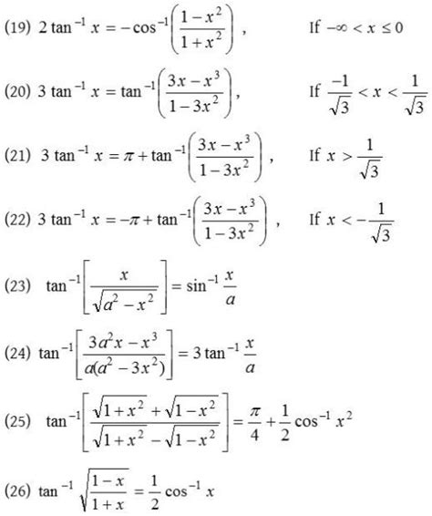 Toradh íomhá ar Class 12 Inverse Trigonometry Formula Sheet