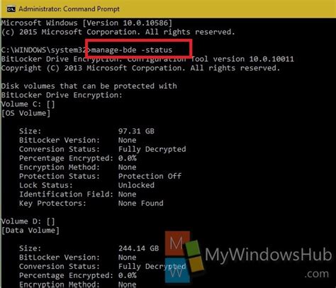 Toradh íomhá ar Decrypt BitLocker Cmd