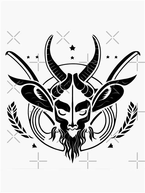 "Baphomet (black)" Sticker for Sale by Ironicdoll | Redbubble