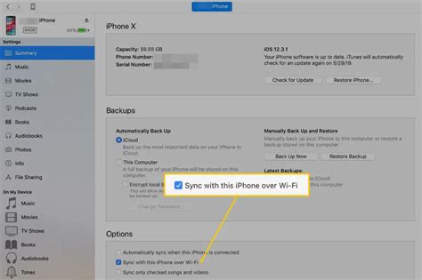 Toradh íomhá ar How to Enable iTunes Wi-Fi Sync