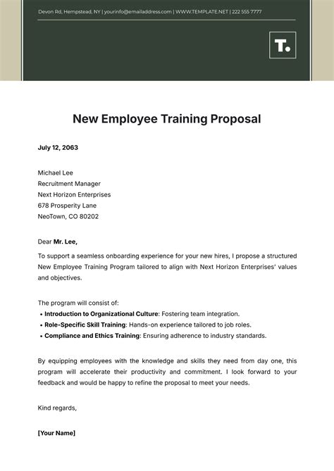 Image result for Employee Training Proposal Example
