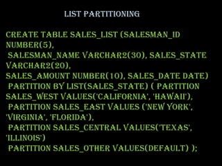 Image result for Oracle Database Partition Table