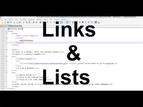 Image result for HTML LinksList