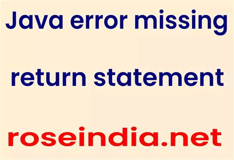 Image result for Java Missing Return Statement