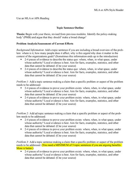 Toradh íomhá ar Topic Sentence Outline Example