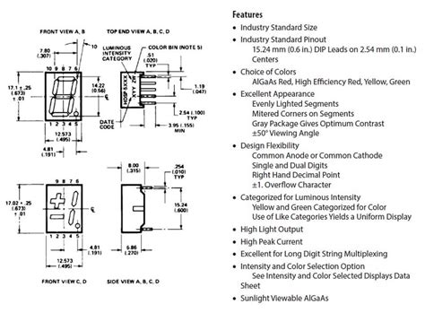 Image result for 7-Segment LED Display Data Sheet
