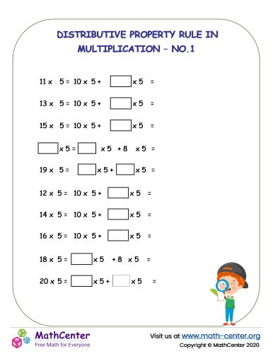 Image result for Distributive Property Worksheet 3rd Grade