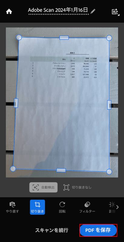 Scan PDF Program に対する画像結果
