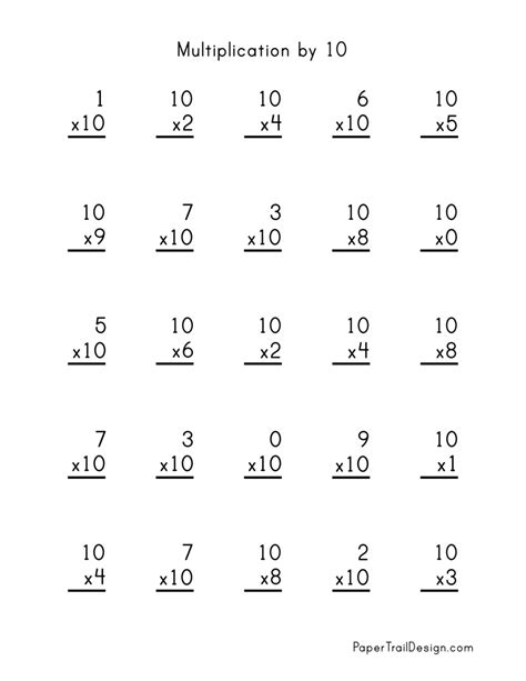 Image result for 3rd Grade Math Worksheets Multiplication 1-10