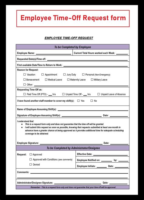 Image result for Employee Time Off Request Form PDF