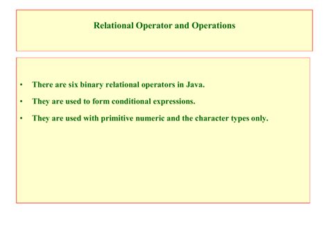 Toradh íomhá ar Description of Relational Logical Operators Java