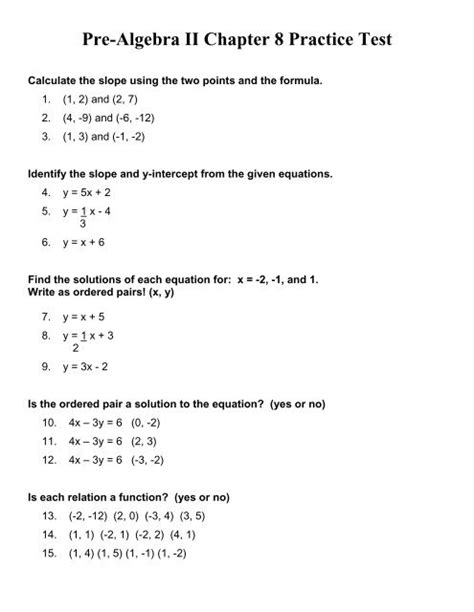 Image result for Pre-Algebra Chapter 3 Test Introduction to Functions