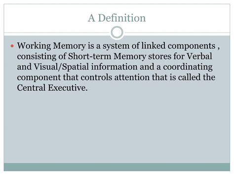 Image result for Working Memory Definition