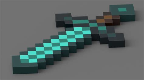 Toradh íomhá ar Minecraft Diamond Sword 3D