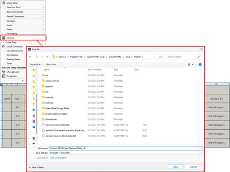 Image result for SolidWorks Rev Table