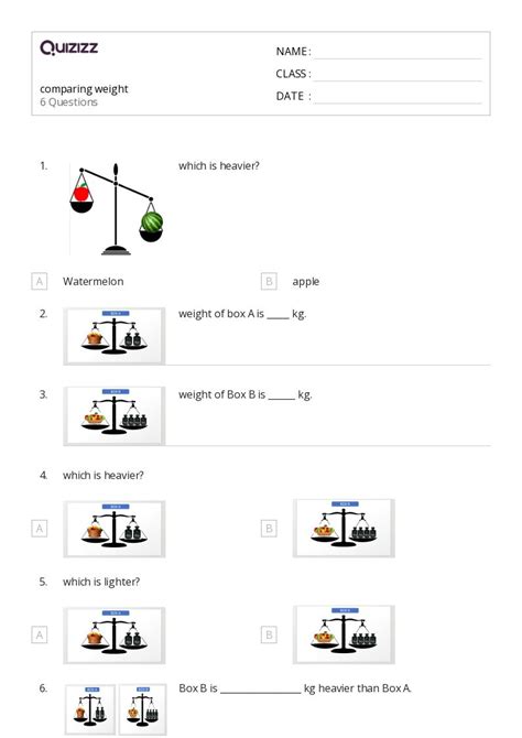 Afbeeldingsresultaten voor Maths Genie Weight Comparison Worksheet