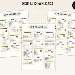 Afbeeldingsresultaten voor Lab Value Cheat Sheet Sticker