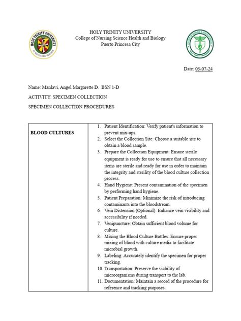 Résultat d’images pour Specimen Collection Nursing