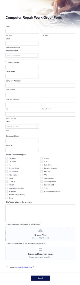 Computer Repair Order Form に対する画像結果