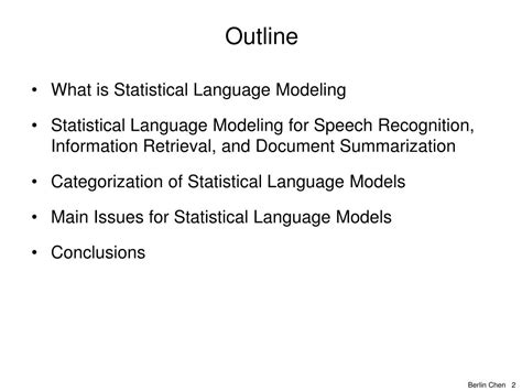 Statistical Language Modeling に対する画像結果